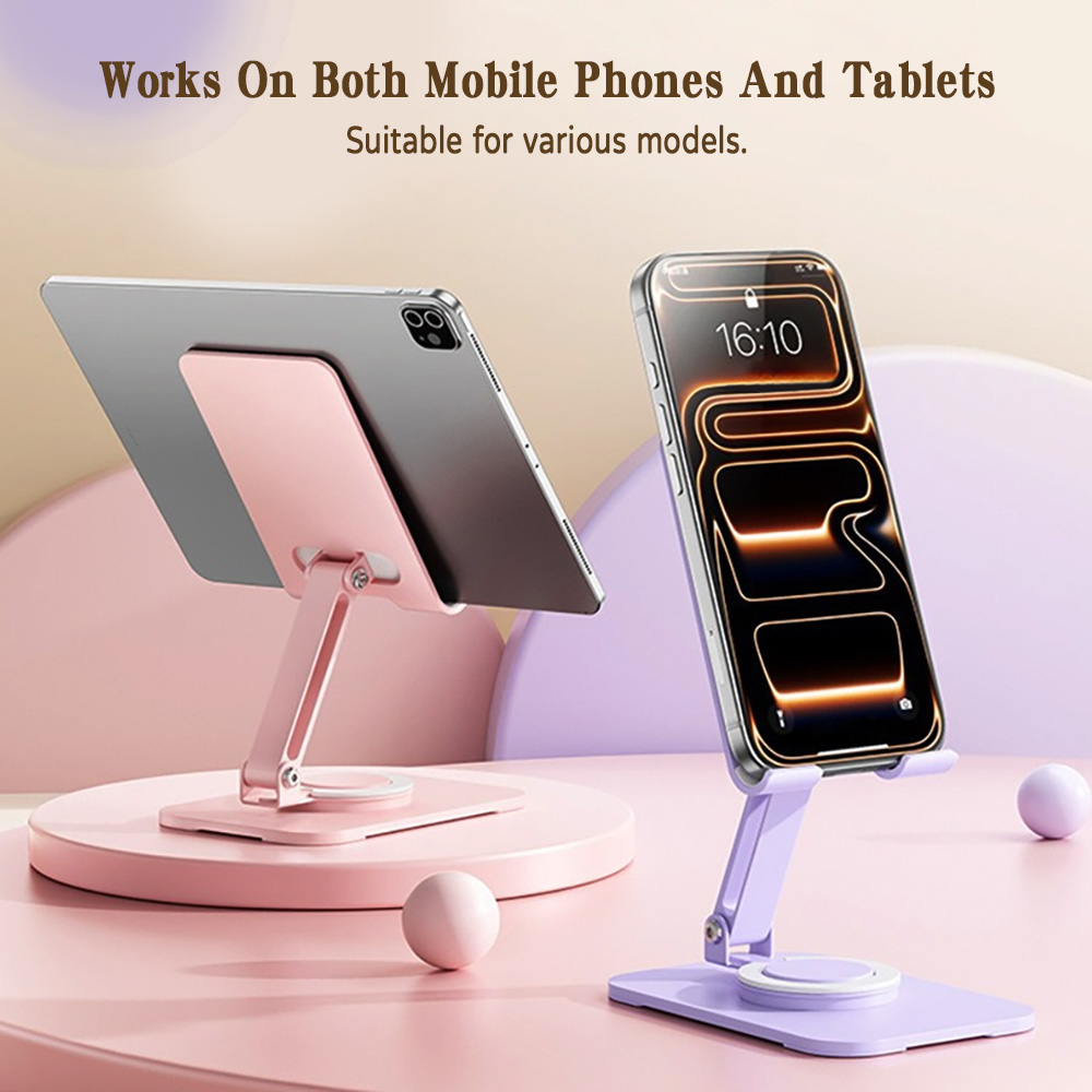 Desk Corner Mat - 360 Rotatable Metal Phone Tablet Stand