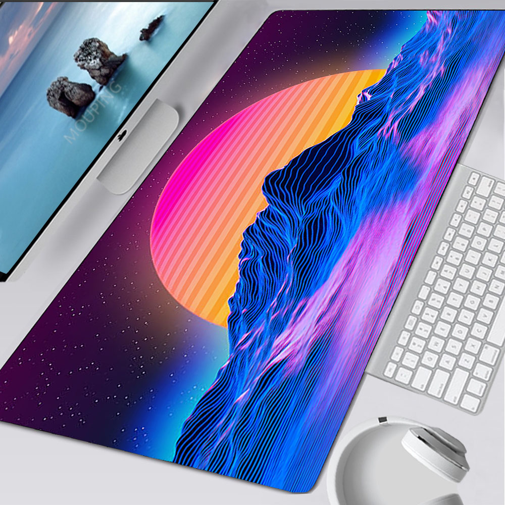 Gaming Accessories Table - Vaporwave Mousepad Retrowave/synthwave 900x400 Mouse Pad