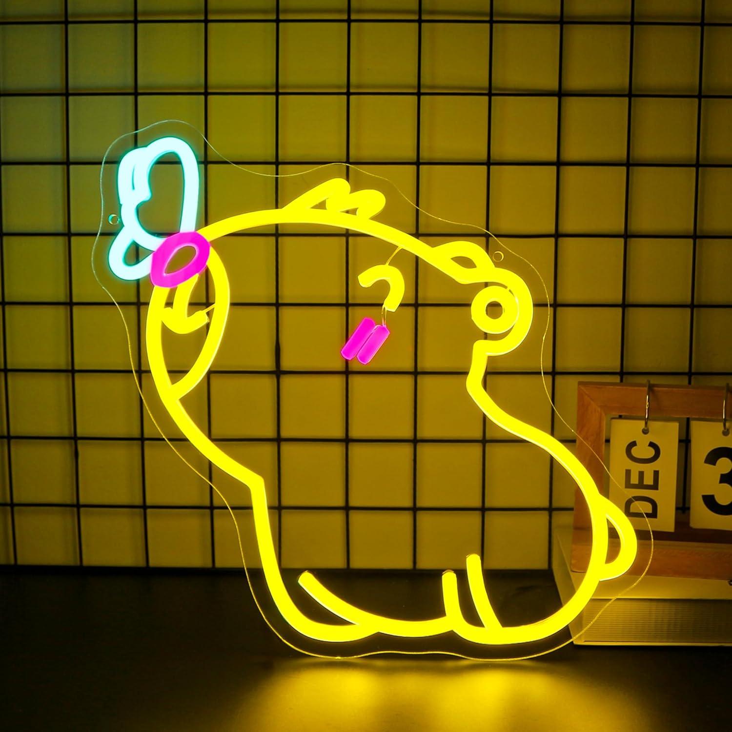 Capybara Neon Sign USB Dimmabl - Gaming Accessories Shop 评论和价格