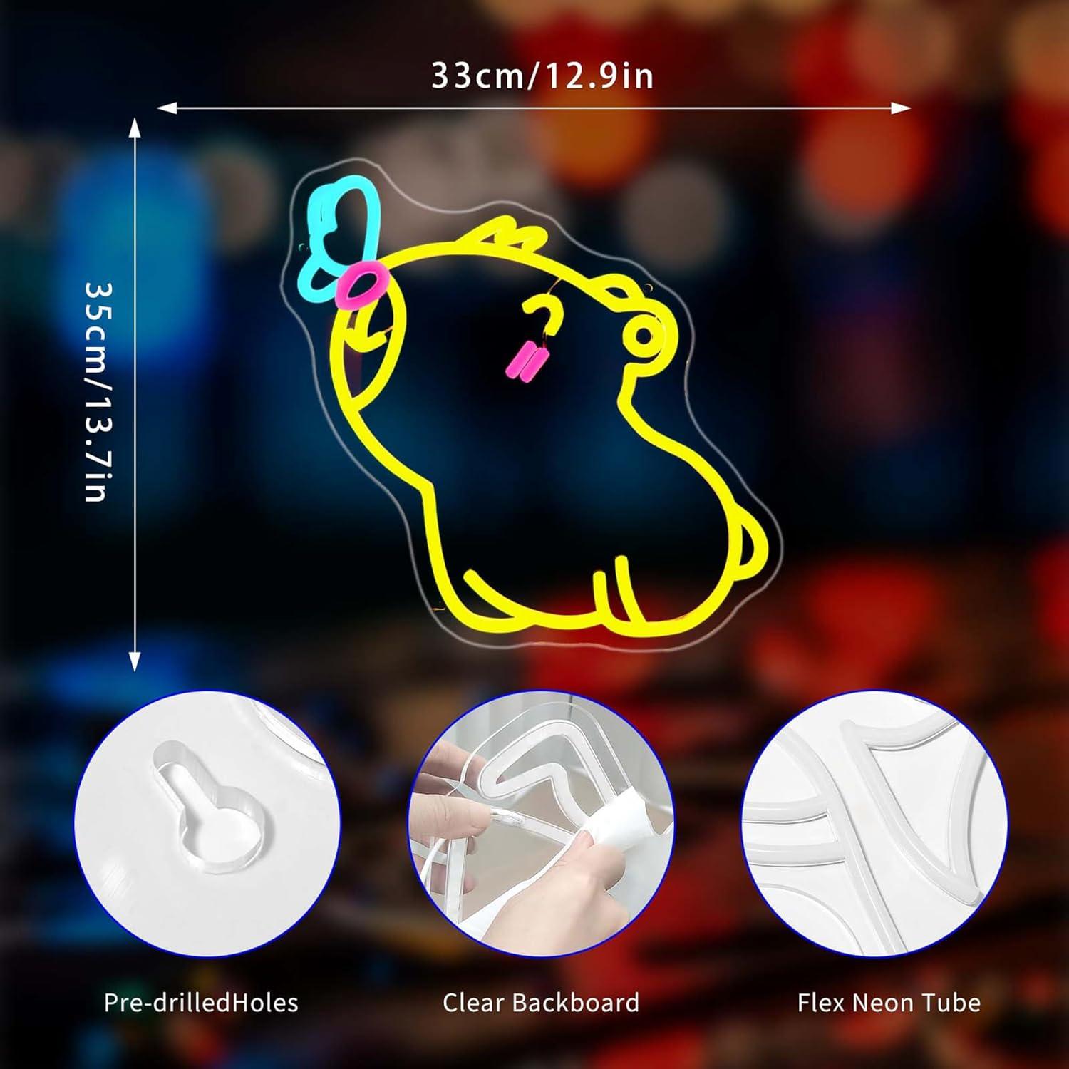 Capybara Neon Sign USB Dimmabl - Gaming Accessories Shop 评论和价格