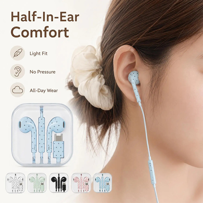 Cute Polka-dot Star Type C Ear - Gaming Accessories Sale 评论和价格