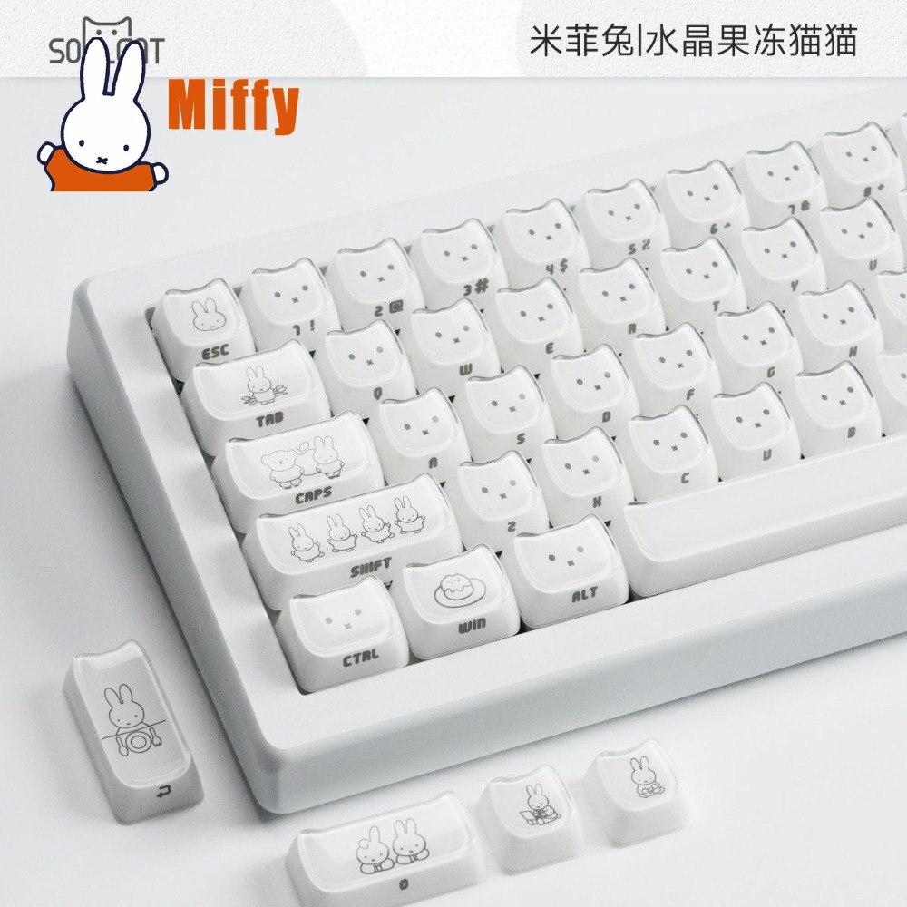 Kawaii Miffy Keycaps Cute Rabb - Gaming Accessories Kawaii 评论和价格
