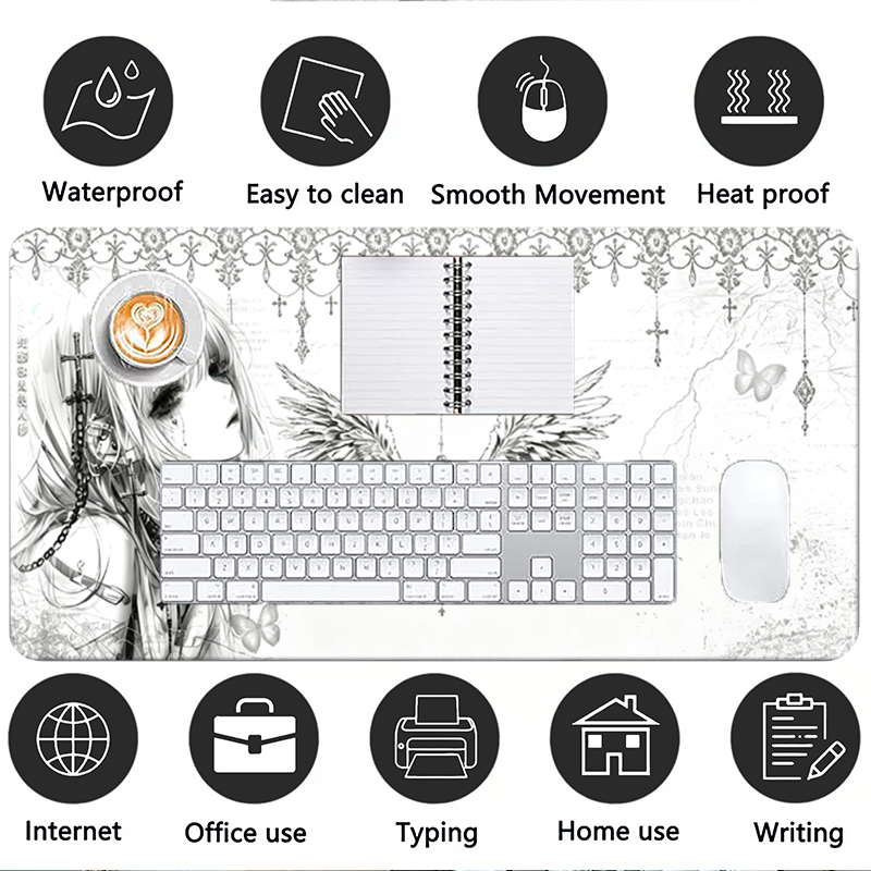 Leather Mousepad Black White A - Gaming Accessories Cheap 评论和价格